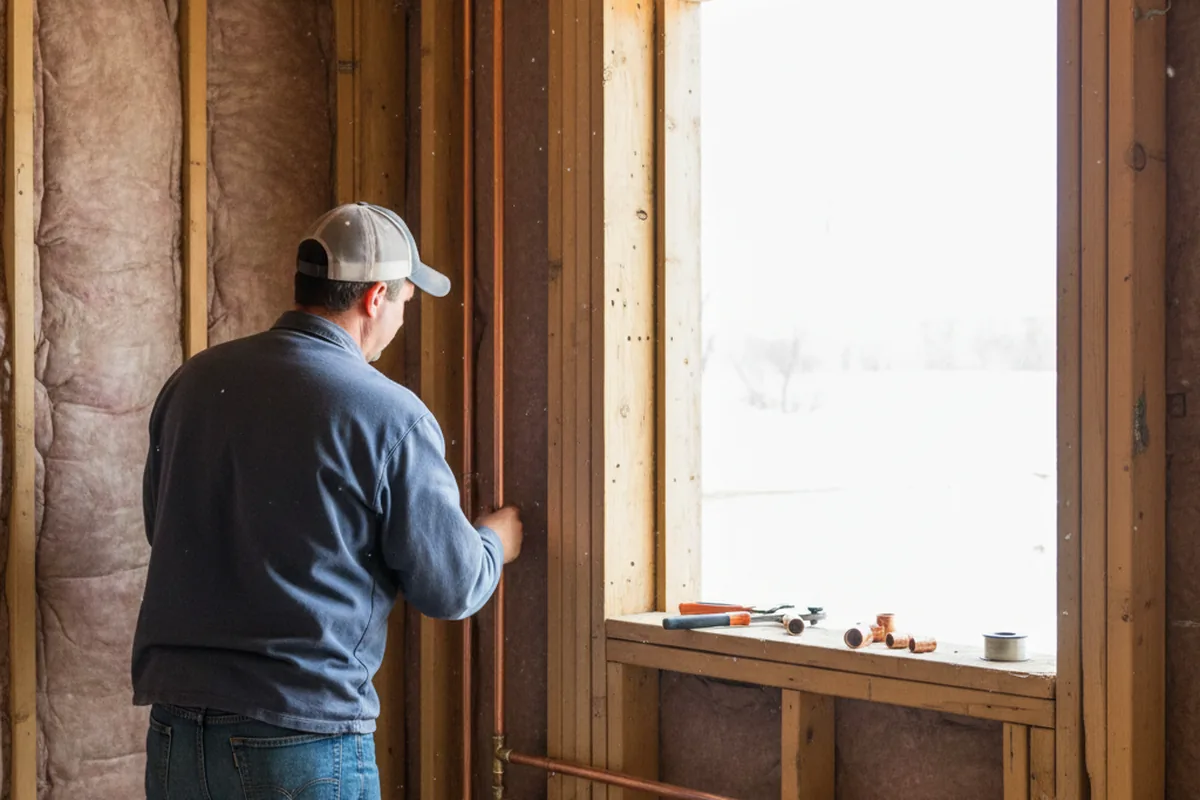 Licensed plumber running new copper supply lines in a Spartansburg home